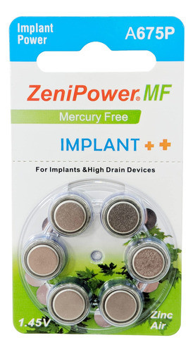 Zenipower A675p Zero Mercury - Pilas Para Implantes (60 Unid 0