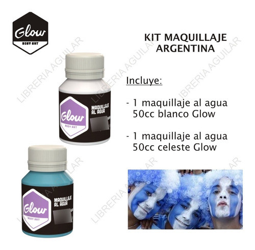 Kit Maquillaje Argentina Glow Mundial 30 Cara Hipoalegernico 1