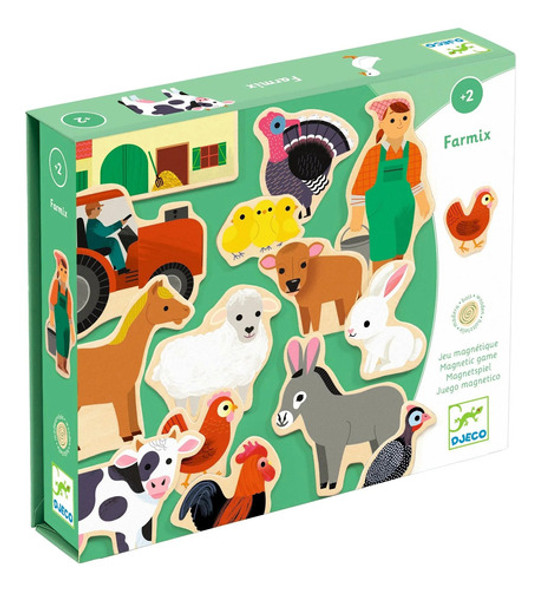 Farmix Juego Magnético Djeco Animales Granja 24 Pzas +2 Años 0