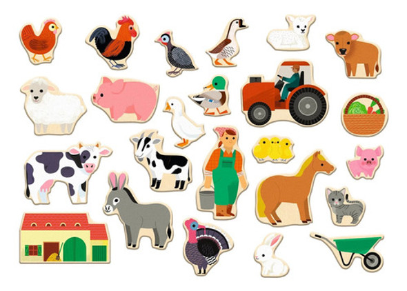 Farmix Juego Magnético Djeco Animales Granja 24 Pzas +2 Años 1