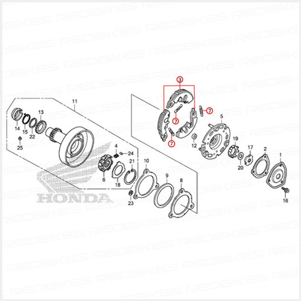 Patin Embrague Honda Biz 125 Fi Completo Original Honda Mh 1