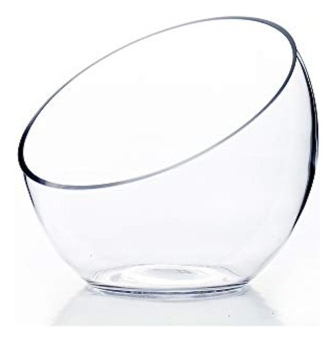 Wgv - Jarrón De Cristal Transparente Con Corte Inclinado Y T 0