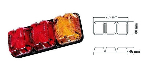 Faro Baiml 634tt Trasero Triple Juego 0
