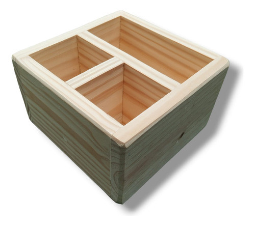 Cajon Organizador Con 3 Divisiones Caja Decoración Cubertero 0