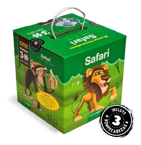 Rompecabezas Safari X 3 Juego Didáctico  6, 9 Y 12 Piezas 0