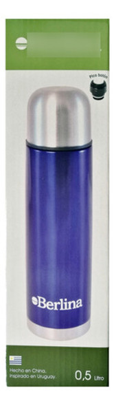 Termo 500cc Bala Color Azul, Pico Botón, Base Antideslizante 0