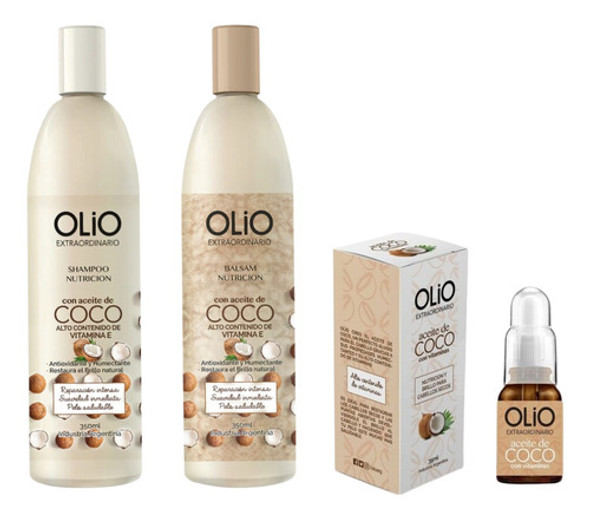 Olio Shampoo + Acondicionador + Aceite De Puntas Coco 0