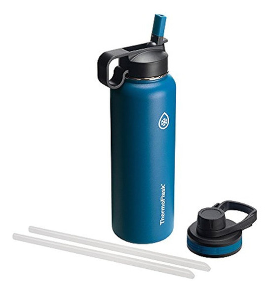 Botella De Thermoflask Con Tapa De Chug Y Paja 40 Oz De Coba 0