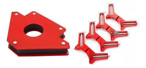 2 Imanes Magneticos 25lbs +  4 Prensas Carpinteria Escuadra 0