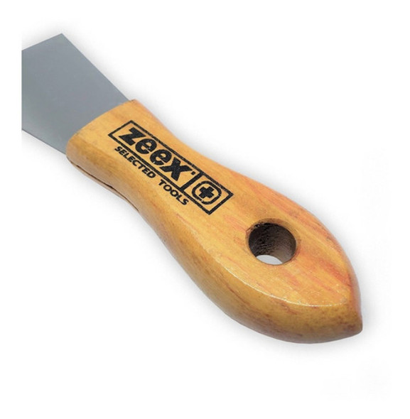 Espátula Pintor Flexible Fleje Inox 100 Mm Mango Madera Zeex 1