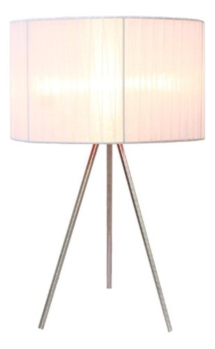 Diseños Simples Lt2006-wht Lámpara De Mesa Con Trípode Plisa 0