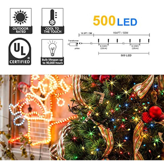 Weillsnow 500 Luces Led De Navidad De 164 Pies, 1