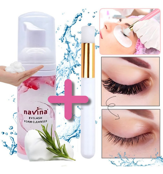 Lash Shampoo Navina Espuma Para Pestaña + Brocha Limpiadora 1 Lash Shampoo Navina Espuma Para Pestaña + Brocha Limpiadora 1