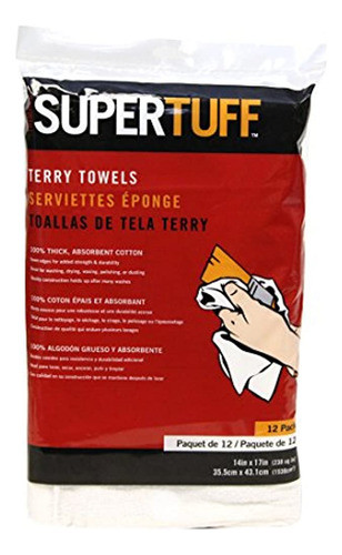 Trimaco Supertuff Bag White Terry Toallas, 14 Pulgadas X 17 1