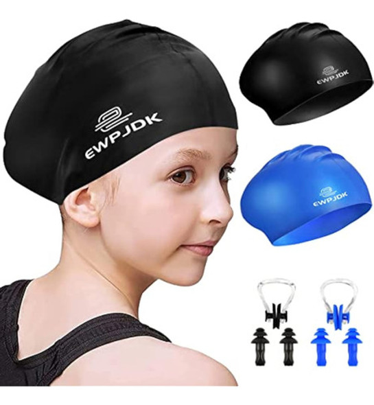 Ewpjdk Gorro De Natación Para Niños Para Cabello 0