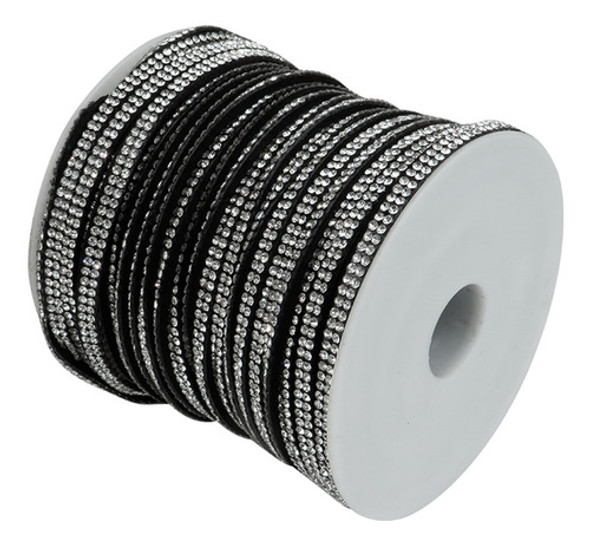 Gamuza Con Strass 5mm X 10 Metros Costura Bijou Collar Deco 1
