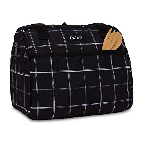 Bolso Congelable Porta Alimentos Hampton Black Grid 1