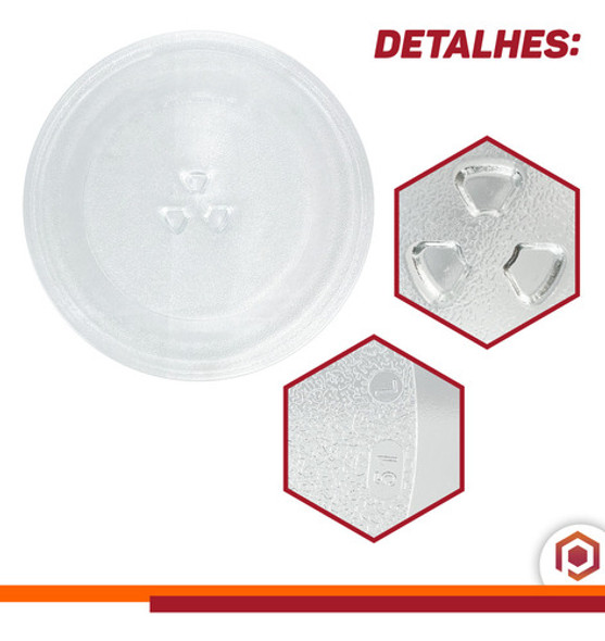 Prato Para Forno Microondas De Vidro 24cm De Diâmetro 1