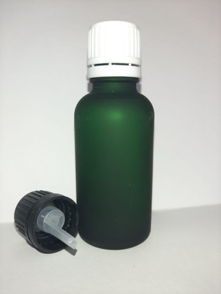 Frasco Vidrio Verde Esmerilado 30ml Gotero Invertido X30 1