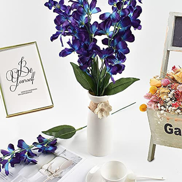 Hokpa 27'' Orquídeas Artificiales Tallos Púrpura Azul Seda T 1