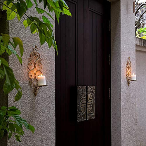 Sziqiqi Candelabro De Pared De Hierro Juego De 2 Candelabros 1