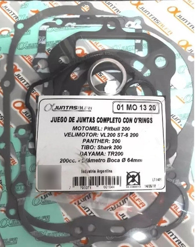 Juego Juntas Motor Dayama Tr 200. En Panther Motos 1