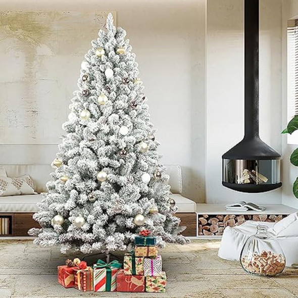 Árbol De Navidad Flocado De 6 Pies, Pino 1