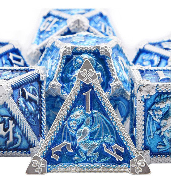 Conjunto De Dados Metálicos Dnd De 7 Piezas, Incluye Caja 0 Conjunto De Dados Metálicos Dnd De 7 Piezas, Incluye Caja 0