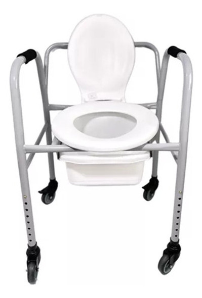Silla Eleva Inodoro Portatil Asiento Ortopedico Ruedas Freno 0