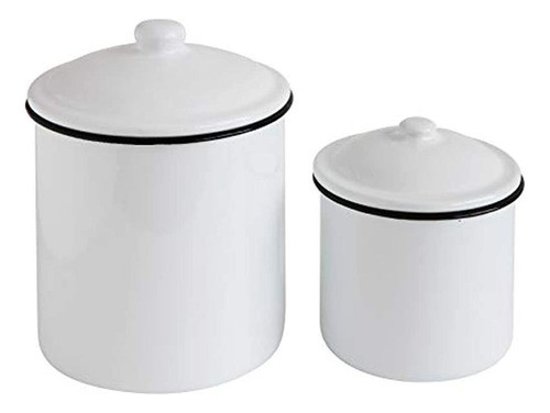 Creative Co-op Set De Dos Botes, Juego De 2, Blanco 0