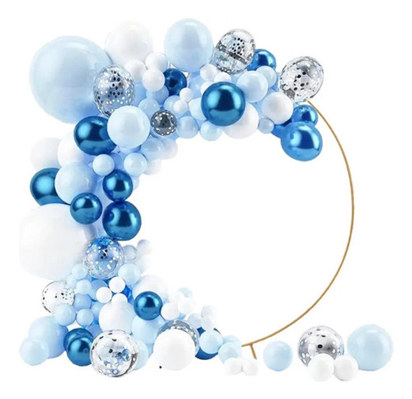 Arco De Globos Celeste Pastel Cumpleaños Bebe Baby Shower 0