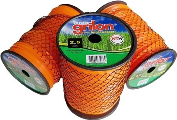 Tanza Bordeadora Cuadrada 3.0mm Naranja Grilon Bobina 100mt 1