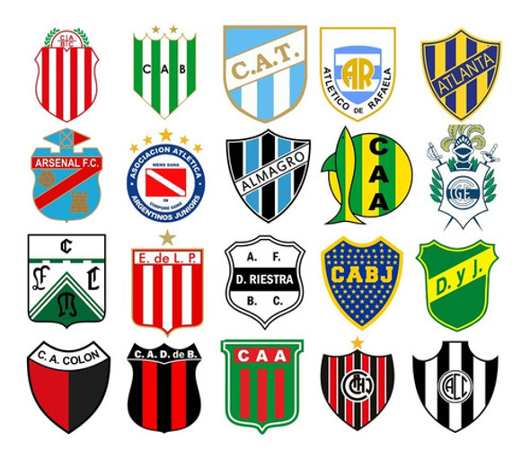 Pack De 40 Escudos De Futbol De Argentina En Vectores 0