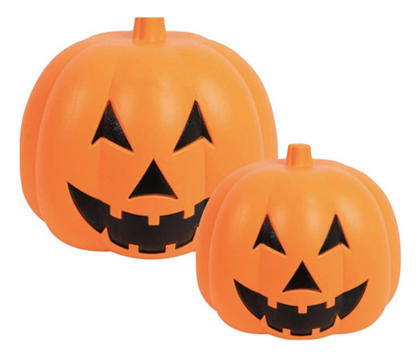 Calabaza Luz Led Pack X 2 Decoracion Adorno Halloween 0