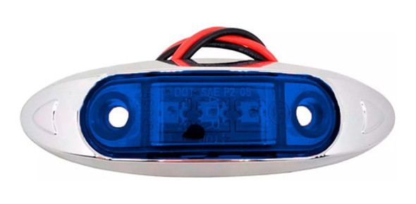 Luz De Cortesia Cromada Led Azul 12v 24v P/ Embarcações 0