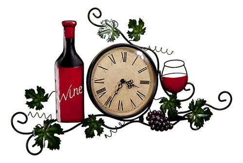 Reloj De Pared Con Motivo Vino 0