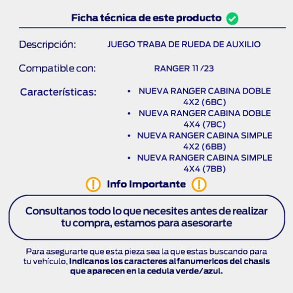 Malacate Rueda Auxilio Original Ford Ranger 2013 1 Malacate Rueda Auxilio Original Ford Ranger 2013 1