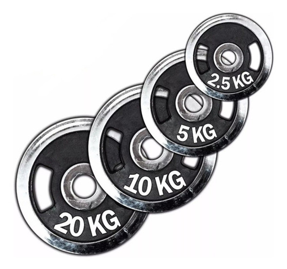 Discos Olímpicos Cromados C/ Agarre Mancuerna Pesas - El Rey 1 Discos Olímpicos Cromados C/ Agarre Mancuerna Pesas - El Rey 1