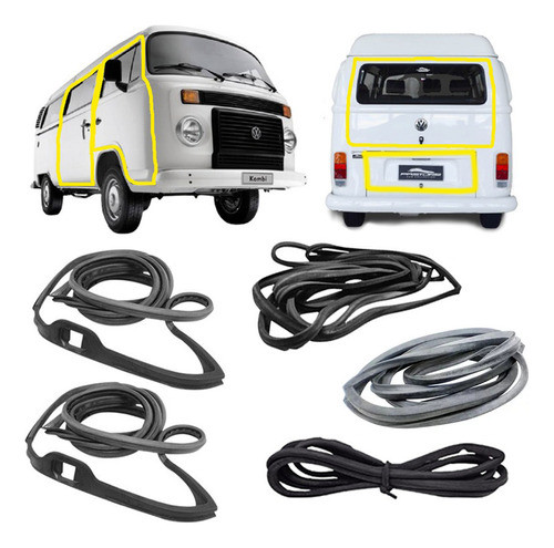 Jogo Borrachas Completo Das Portas Kombi Carat 2012 2013 0