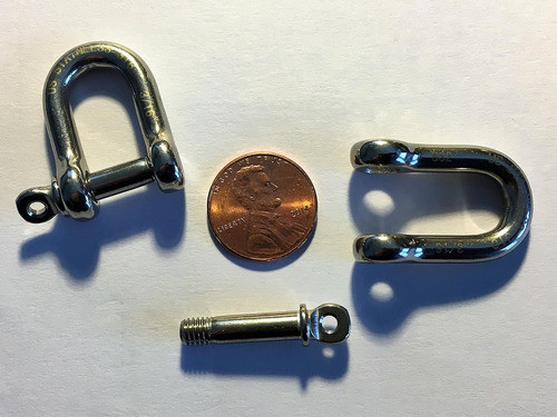 Manilha D Forjada Us Stainless, Pacote Com 5 Unidades De Aço 1
