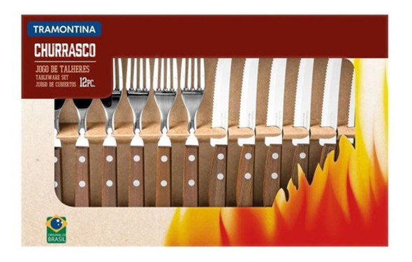 Juego De Cubiertos Para Asado Churrasco 12 Piezas Tramontina 0