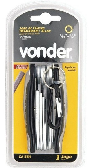 Juego De Llaves Allen Tipo Llavero 9pcs 5/64 - 1/4 Vonder Fc 1 Juego De Llaves Allen Tipo Llavero 9pcs 5/64 - 1/4 Vonder Fc 1