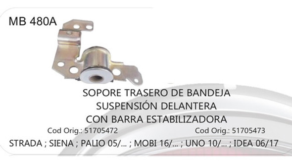 Soporte Fiat Trasero Bandeja De Suspensión Delant. Izquierda 1