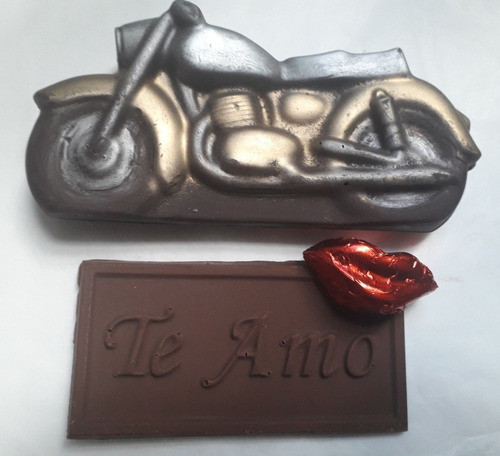 Box Moto De Chocolate + Tableta Te Amo/te Quiero/feliz Dia 1