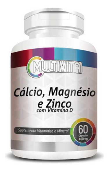 Cálcio + Magnesio + Zinco 60 Capsulas 400mg Flora Nativa 0