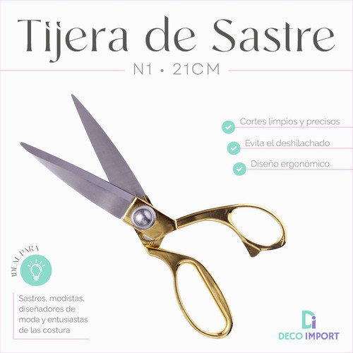 Tijera De Sastre Modista Corta Tela Calidad N1 - 21cm 1