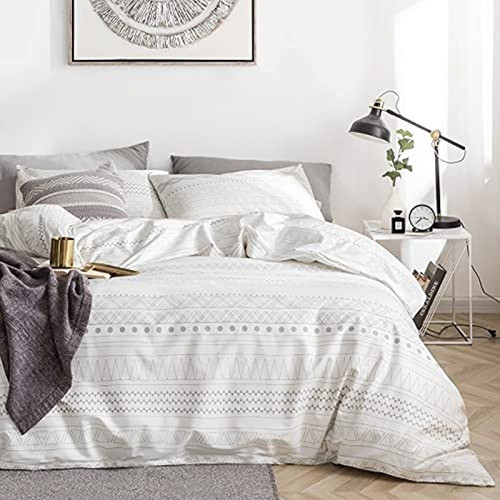 Yuheguoji Funda Nórdica A Rayas Boho Blanco King Size 100% A 0