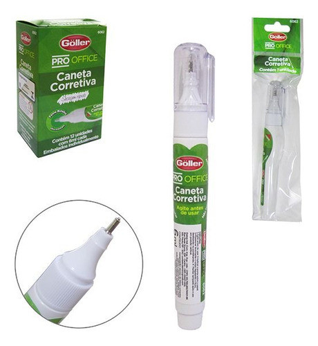 Caneta Corretiva 6ml Secagem Rápida Papelaria Durabilidade 1