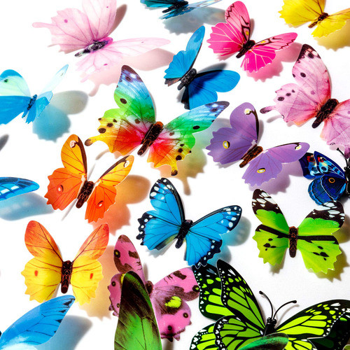 Stickers 3d Mariposas Pvc 120u Colores Surtidos 1