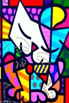 Romero Britto - Gato - Lámina 45x30 Cm. 0